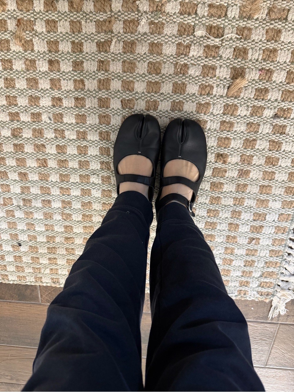 Maison Martin Margiela Black Split-Toe Mary Jane Flats